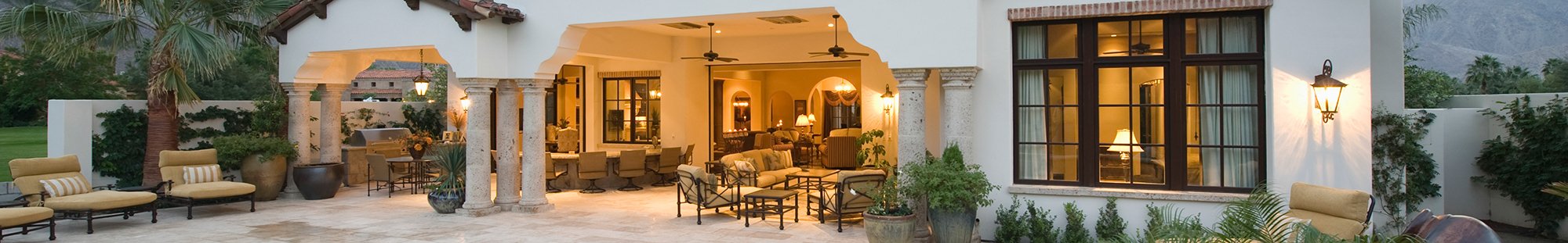 beautiful estate home in the evening
