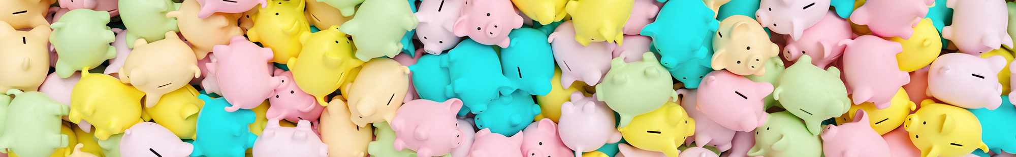 a big pile of piggy banks