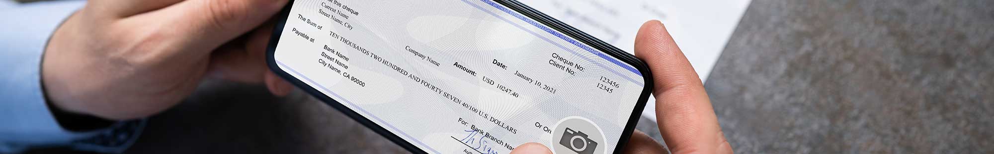 scanning a check with a cellphone